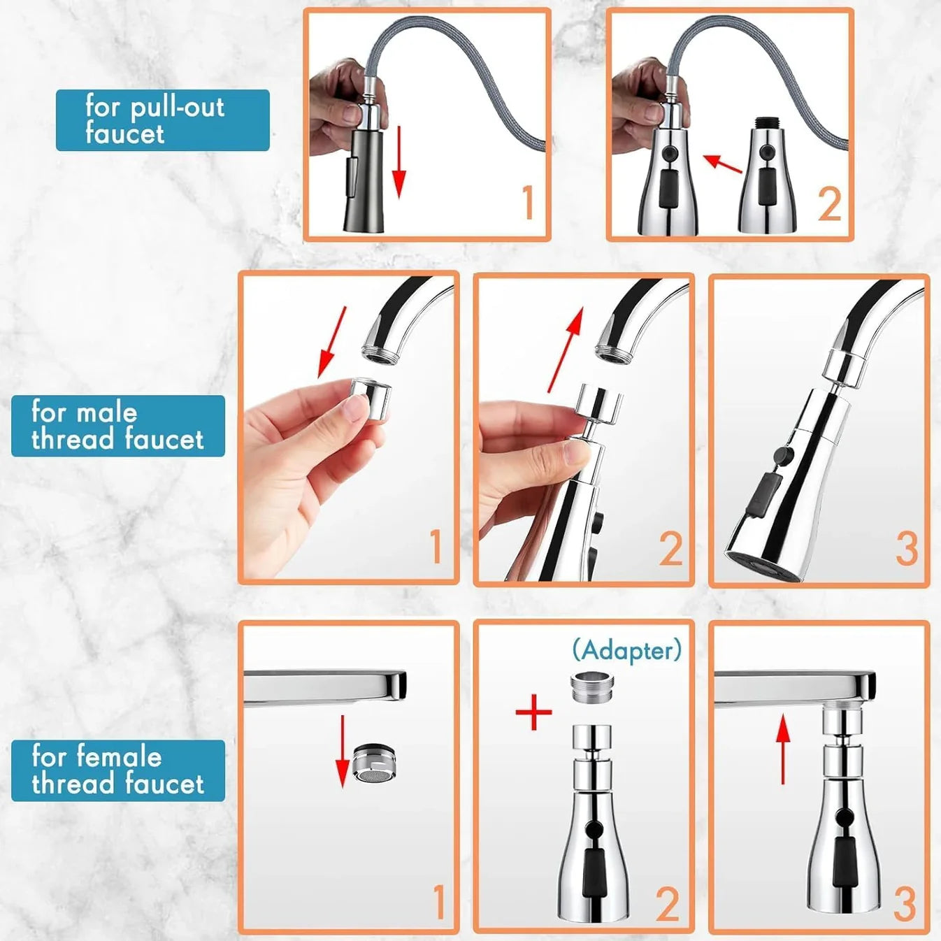 Flexible Tap Extension | Rotate, Rinse & Save Water | Easy Fit for Any Sink