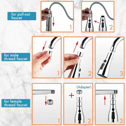 Flexible Tap Extension | Rotate, Rinse & Save Water | Easy Fit for Any Sink